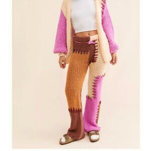 Anthropologie Saachi Chunky Knit Color  Colourful Pants L